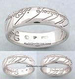 Sterling Silver The One Ring TM with Plain Script-Lord of the Rings Gollum Ring Jewelry
