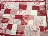Red Patchwork Throw Quilt
