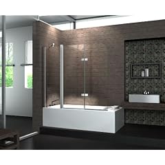 Echt Glas 6 mm Duschabtrennung Duschwand Faltwand Badewanne 150 x 140 cm TRIPLE