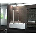 Echt Glas 6 mm Duschabtrennung Duschwand Faltwand Badewanne 150 x 140 cm TRIPLE