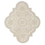 Heritage Lace Medallion 16-Inch by 20-Inch Doily, Cafe, Set of 2
