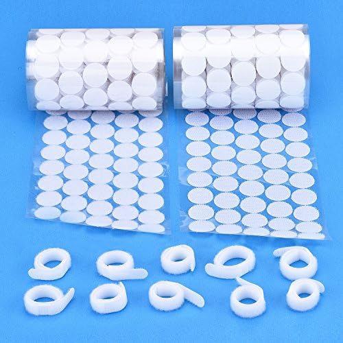 Innocheer 1000pcs (500 Pair Sets) 20mm Diameter Sticky Back Coins &amp; 10 PCS Hook &amp; Loop Fastener Tapes