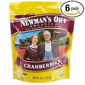 Newman's Own Organics Cranberries, 4-Ounce Pouches (Pack of 6)