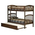 Richmond Twin/Twin Bunk Bed with Trundle Bed - Antique Walnut
