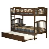 Richmond Twin/Twin Bunk Bed with Trundle Bed- Antique Walnut