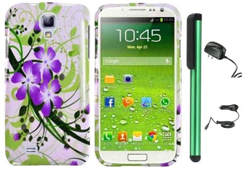 Samsung Galaxy S4 i9500 Combination - Premium Vivid Design Protector Hard Cover Case / Travel (Wall) Charger & Car Charger / 1 of New Assorted Color Metal Stylus Touch Screen Pen (Splash-ink Painting Purple Green Flower On White) Samsung Galaxy S4 i9500 Combination - Premium Vivid Design Protector Hard Cover Case / Travel (Wall) Charger & Car Charger / 1 of New Assorted Color Metal Stylus Touch Screen Pen (Splash-ink Painting Purple Green Flower On White)
