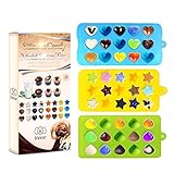 Bigear Candy Molds & Ice Cube Trays - Hearts, Stars & Shells - Silicone Chocolate Mold - Fun, Toy Kids Set - Use for Making Homemade Cake, Candy, Chocolate, Gummy, Ice, Crayons, Jelly, and More