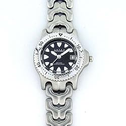 ANTON RUSANO Women's Silver-Tone Quartz Watch with Black Dial. Model AR-2015W