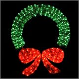 48 Lighted Crystal 3-D Outdoor Christmas Wreath Decoration