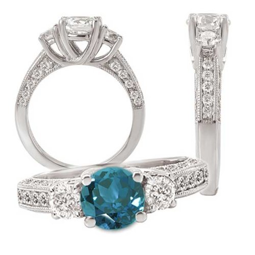 18k Chatham lab-created 6.5mm round alexandrite 
