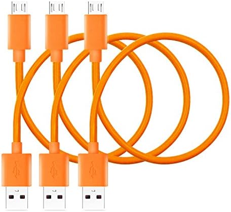 Micro USB Cables [3-Pack], iSeeker 1ft Premium High Speed USB 2.0 A Male to Micro B Sync and Charge Cables for Android, Samsung, HTC, Motorola, Nokia and More (1ft-Orange) ¡­