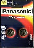 One (1) Twin Pack (2 Batteries) Panasonic Cr2032 Lithium Coin Cell Battery 3V Blister Packed