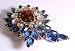 Absolutely stunning Dilizza and Elster Juliana brooch blue rhinestone with cameo centre - design 12372