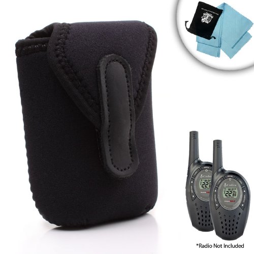 Dura-Neoprene Protective Two-Way Radio Carrying Case with Belt Clip for Midland GXT760VP4 / LXT385VP3 / LXT380VP3 and More! **Includes Cleaning Kit!**