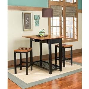 Expandable Dining Table with 2 Stools by