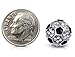 Small Crystal Embellished Soccer Ball Stud Earrings Silver Tone (Silver & Black)