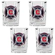 Chicago Fire Soccer 4pc Square Shot Glass Set - Primary Team Logo MAJOR-LEAGUE-SOCCER Soccer