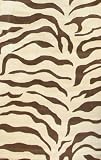 Zebra Print Area Rugs Animal Skin 6ft Round Brown Ivory