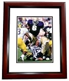 Autographed Jerome Bettis Picture - Notre Dame Fighting Irish 8x10 MAHOGANY CUSTOM FRAME - Autographed NFL Photos