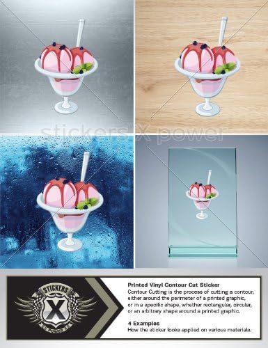 Decals Stickers Ice Cream Sweetness Sweets Food Drink Inside Window Store Restaurant Wall Art Decor Size: 4 X 2.7 Inches Vinyl color print