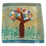 Genuine Murano Glass Paperweight, 24k Gold with Embedded Tree of Life Design, Gift Boxed