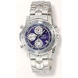 YEMA by Seiko of France Men's RALLYGRAF Silver-tone Chronograph Watch with Blue Dial. Model:YM0311