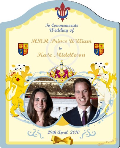 HRH Prince William and Kate Middleton WEDDING DATE 29th April 2011 Commemorative Plaque Souvenier Memoribilia