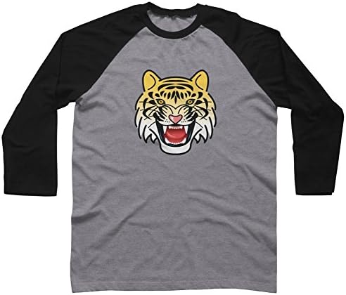 Colorful Tiger Men's X-Large Charcoal Heather/Black Raglan Sleeve Baseball Tee