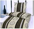 BETTW�SCHE 2 TEILIG MICROFASER 155x220 Schwarz Weiss Braun Black Circle NEU/OVP