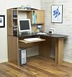 L-shaped Computer Work Centre in Alder Oak/Black Finish By Mylex Furniture