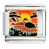 Swan At Sunset Animal Italian Charms Bracelet Link