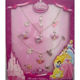 Disney Princess Jewellery Set Necklace Bracelet & Rings