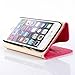 iPhone 6 Plus Case,6 Plus Case,$Uncle.Y PU Leather Wallet Flip Case Pure Back Zipper Magnet Button with Lanyard for iPhone 6 Plus Case Rose Red