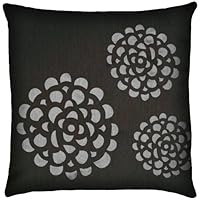 Lush Decor Sandra 18-inch by 18-inch Pillow, Set of 2, Silver/Black