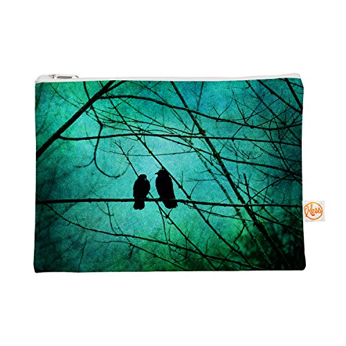 Kess InHouse Smitten Everything Bag Flat Pouch by Robin Dickinson, 8.5 x 6 Inches, Blue Teal (RD1107AEP01)