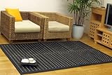 国産い草ラグカーペット 『Fつじり』(裏:ウレタン使用) サイズ:191×191cm カラー:ブラック(#8428870)