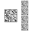 Floral Cutout Screen Decor Panel, Set of four - Black