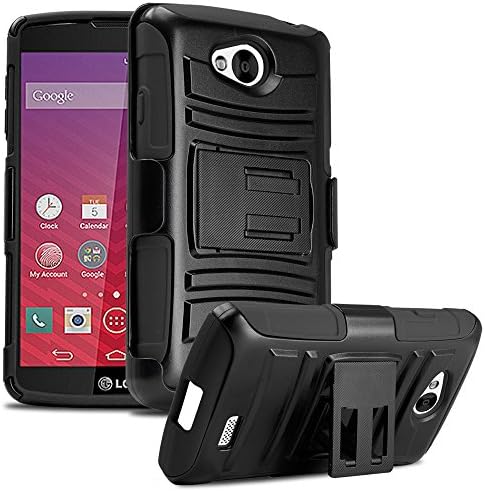 CASEFORMERS Duo Armor BLACK for LG Tribute Combo Case with Stand and Holster