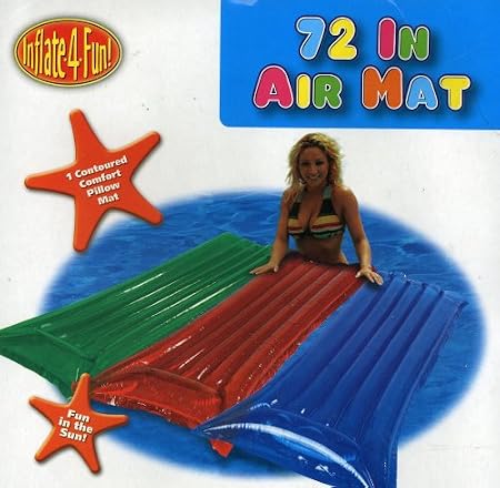 72-in Inflatable Air Mat Pool Float with Contoured Pillow Mat