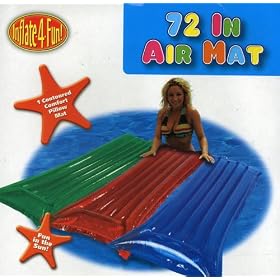 72-in Inflatable Air Mat Pool Float with Contoured Pillow Mat