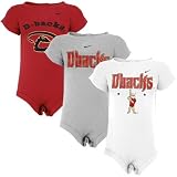 Nike Arizona Diamondbacks Newborn Crimson, Ash & White 3-Pack Romper Set
