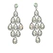 Silvertone Rhinestone Chandelier Dangle Earrings Fashion Jewelry