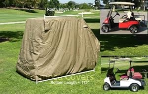 Golf Cart Storage Cover for EZGo, Club car 4 Seater with 2 Seater Roof up to 58
