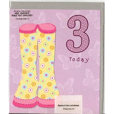Age 3 Birthday Card for a Girl with a picture of Boots