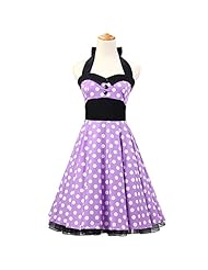 Plus Size Junior V-neck Short Halter Sleeveless Full-Skirt Flared-Skirt Bateau Neck Pleated Gathered Polka Dot Print Cotton Evening Dress/Wedding Party Dress 