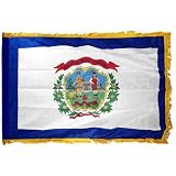 West Virginia 3x5ft Nylon Flag with Indoor Pole Hem and Fringe