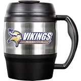 NFL Minnesota Vikings 52-Ounce Stainless Steel Macho Travel Mug with Bottle Opener