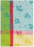 100% Cotton Jacquard Floral Aqua Dishtowel 18" X 28" Set / 6