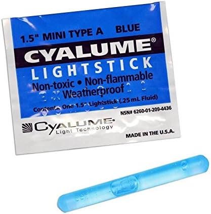 Mini Chemlight Lightsticks 1.5" 50/box (Blue)