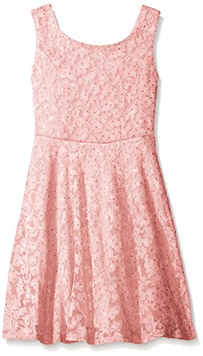 Speechless Girls' Lace Dress Knee Length Slv Less